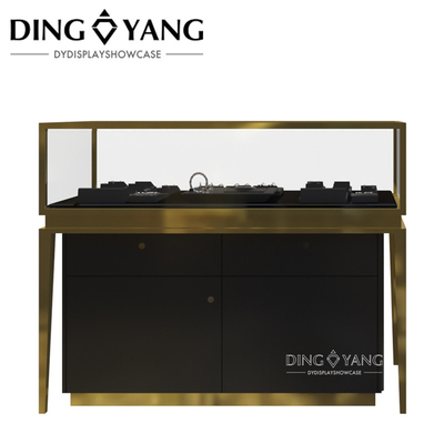 Strong Survivable Glass Jewellery Display Counter Với đèn LED Logo