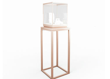 Glass Museum Exhibit Cases / Pedestal Display Case khung thép không gỉ đồng cổ