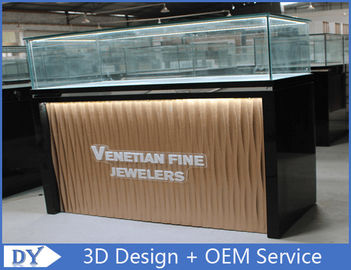 Custom thiết kế hiện đại đồ trang sức cửa hàng kính màn hình với đèn LED