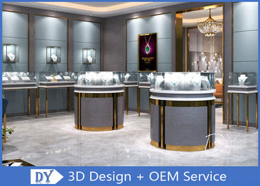 3D thiết kế cửa hàng đồ trang sức trong logo tùy chỉnh kích thước / đồ nội thất cửa hàng trang sức