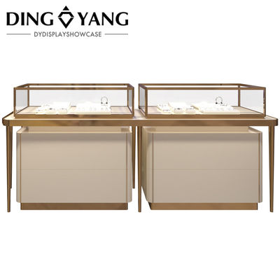 chất lượng  Custom Jewellery Store Showcase With  Tapered Legs And Tempered Glass Panels nhà máy