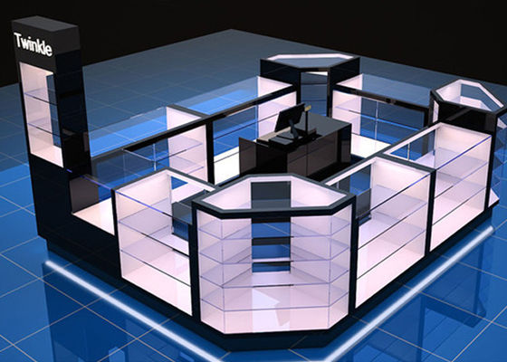 chất lượng  Custom Mall Kiosk / Jewelry Showcase Kiosk Full View 4 Layers Shelves nhà máy