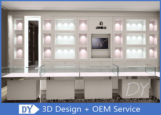 chất lượng  OEM 1200MM Wooden White Single Tier Glass Jewellery Glass Counter nhà máy