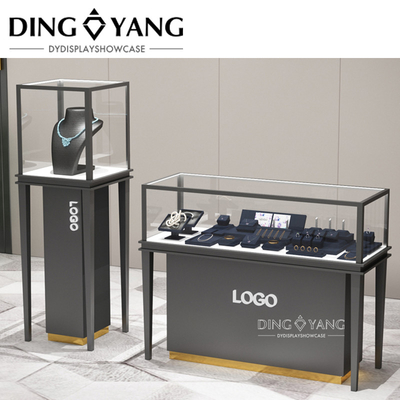 Màn hình hiển thị đồ trang sức sang trọng màu đen tiêu chuẩn với đèn tiêu thụ năng lượng thấp