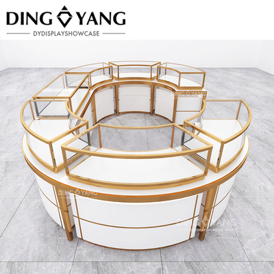 High End Big Center Island Showcase Jewelry Display Customize Factory, Cung cấp dịch vụ giải pháp một cửa và thiết kế 3D