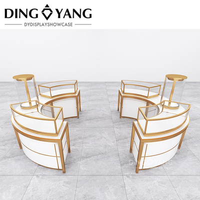Trung tâm sản xuất giải pháp một cửa hàng chuyên nghiệp Trường hợp hiển thị đảo cho đồ trang sức bán tròn kính Top Showcases
