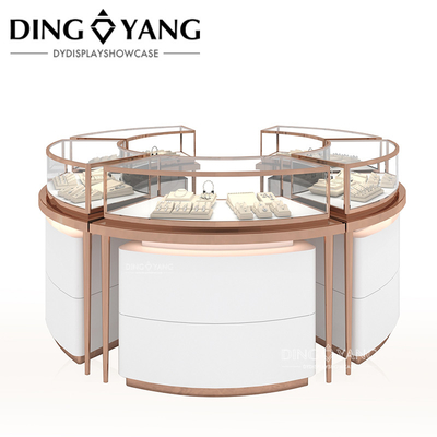 Rose Golden Custom Glass Jewellery Display Cabinet Với chất lượng tốt và giá tốt, Showcases Factory Direct Sell