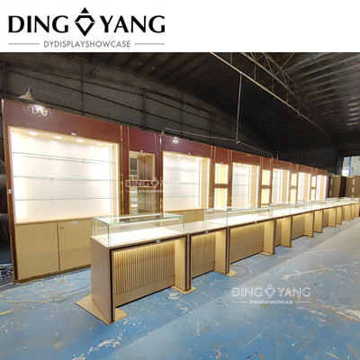 Nhà máy trưng bày tủ kính đồ trang sức bằng gỗ không khung, Nhà sản xuất tủ trưng bày đồ trang sức chuyên nghiệp