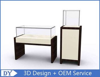 OEM MDF hình vuông hình chữ nhật nền màn hình trường hợp với ánh sáng / Glass Display Cabinet